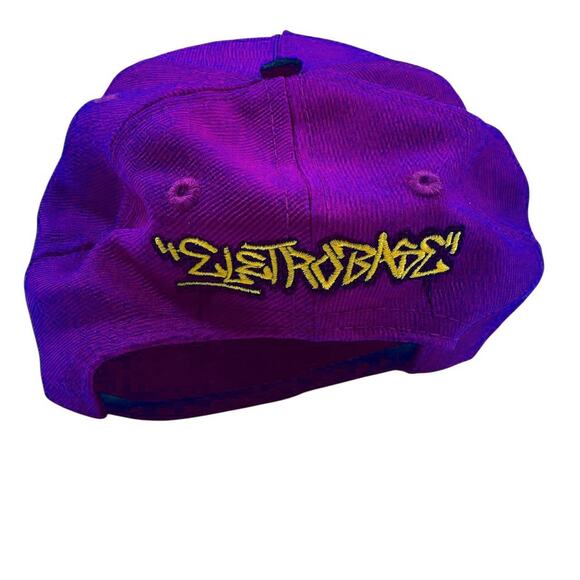 Electrobase Snapback Hat Purple Black Graffiti Style Cap Kids/Youth Size M - Picture 2 of 4